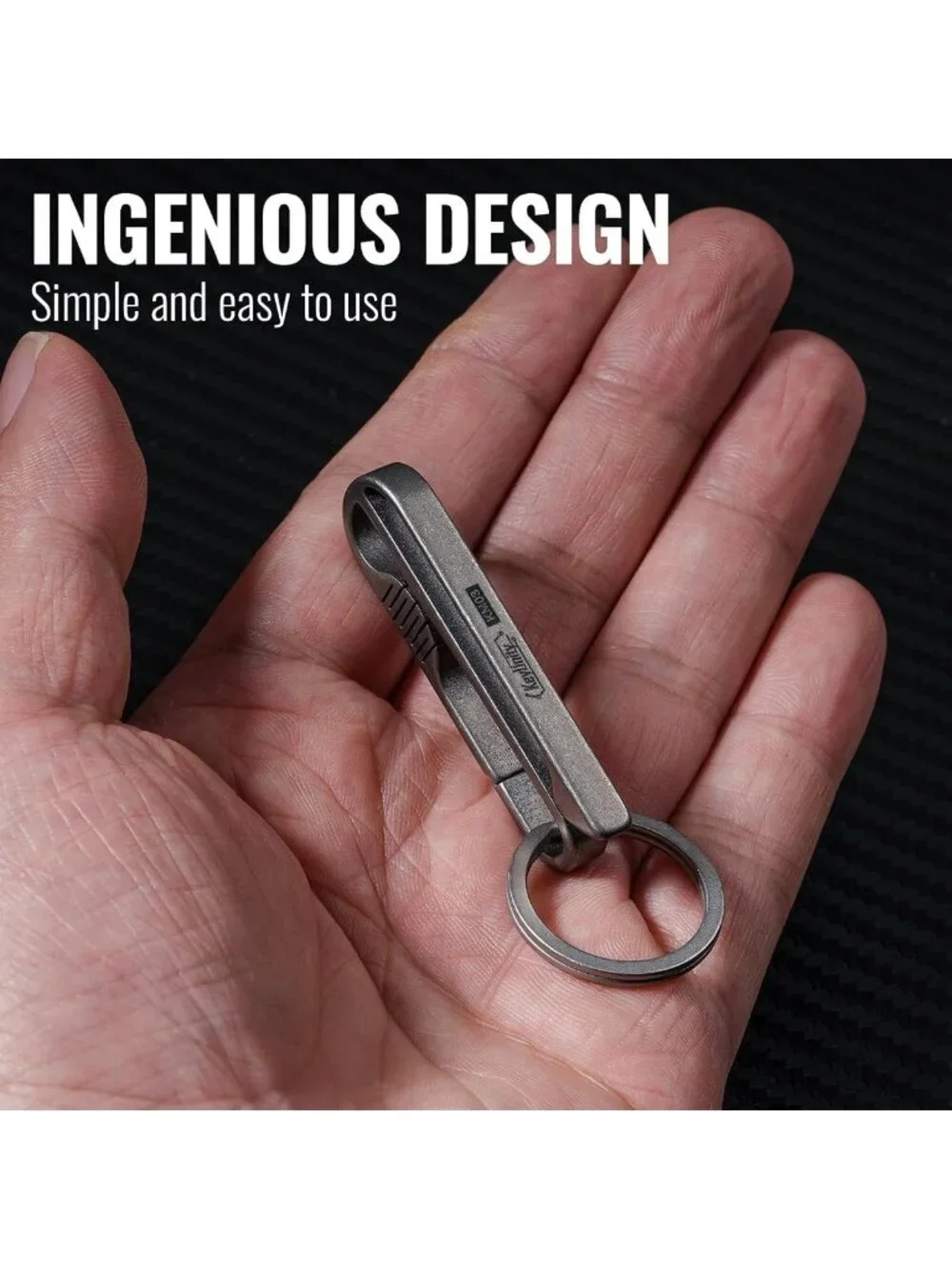 Durable Titanium Keychain Belt Clip with Removable Key Ring - Perfect for